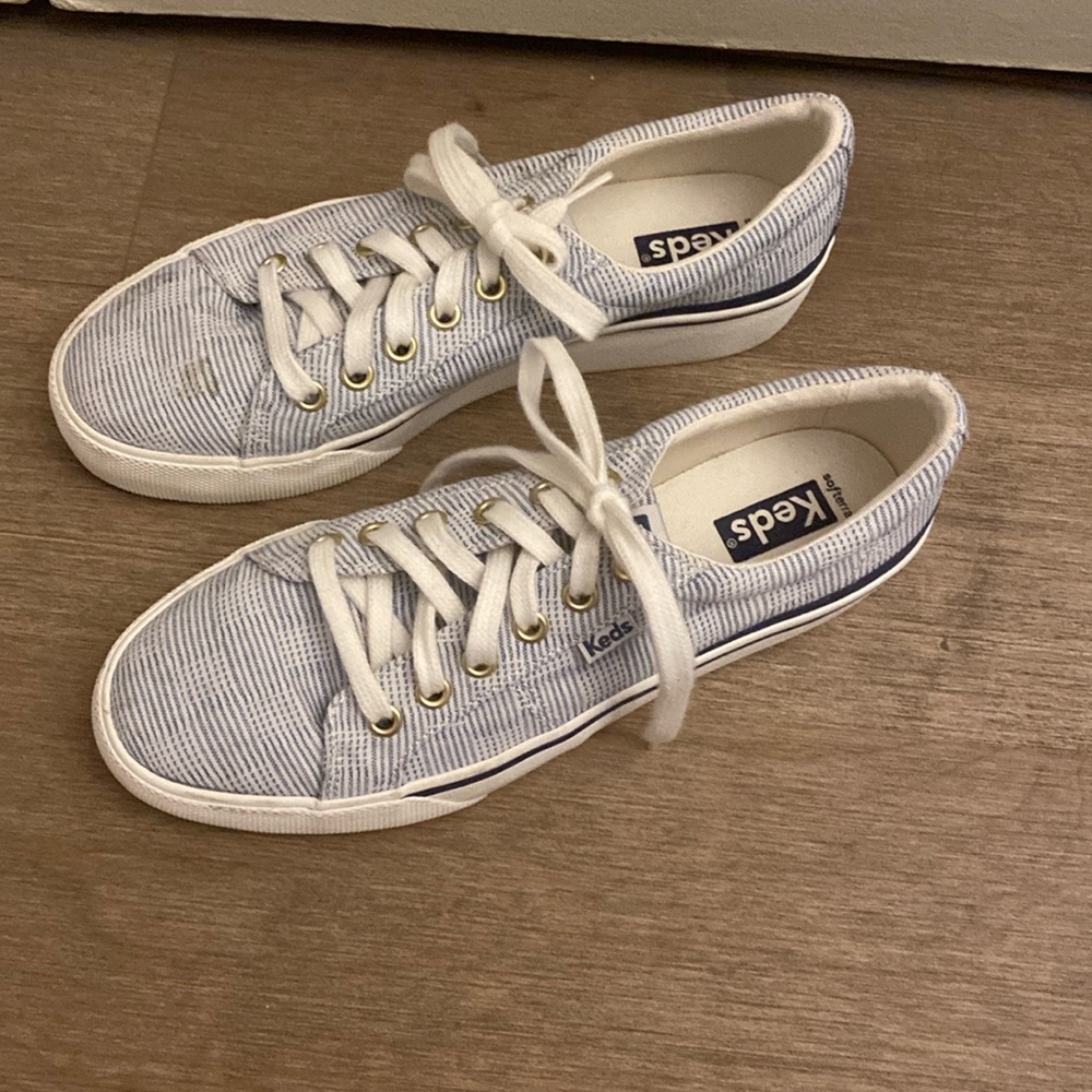 Keds blue and white canvas sneaker